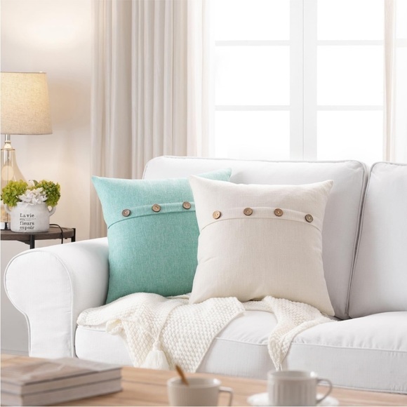 Farmhouse Mid Century Modern Bohemian Decorative Ivory Linen Pillow Case Cover - Picture 5 of 15